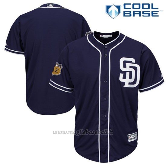 Maglia Baseball Uomo San Diego Padres Blu Allenamento Primaverile Cool Base